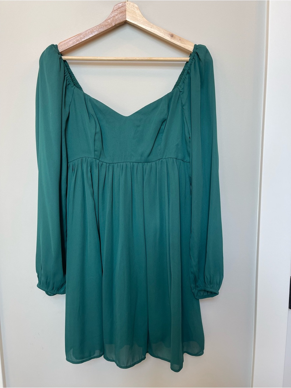 Abercrombie & Fitch Teal Long-Sleeve Mini Dress